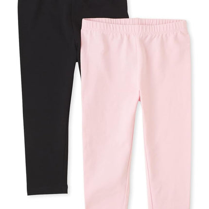 Lot de 2 capris leggings The Children's Place pour filles grandes tailles, noir/coquillage, XX-Large Plus
