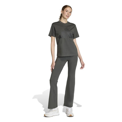 Adidas Womens Essentials Small Logo Flared Leggings, Grey/Black, XL