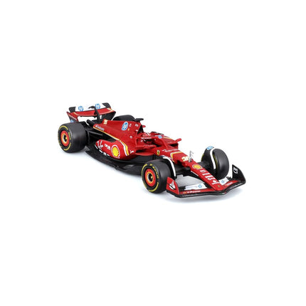 Bburago - F1 Ferrari SF-24#16 Leclerc with Helmet and Display Case, 1:43 Scale Diecast Model, Imola 2024 Livery, Replica of the Single-Seater, Officially Licensed by Ferrari, Recommended Age 14+