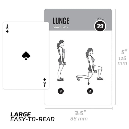 Dumbbell Exercise Cards Home Gym Workouts Strength Training Building Muscle Total Body Fitness Guide Workout Routines Bodybuilding Personal Trainer Large Waterproof Plastic 3.5"x5" or 88mm x 126mm