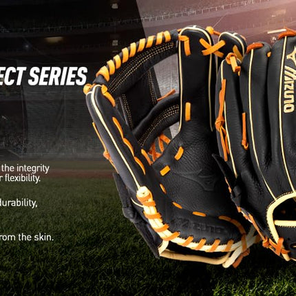 Mizuno Prospect Select Boy's Ball Glove, Deep 3 Web-Black/Brown, 11" | Infield