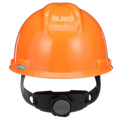Msa Safety Sales, Llc - 488146 Orange V-Gard Polyethylene Cap Style Hard Hat With Ratchet4 Point Ratchet Suspension, Hi-Viz Orange, Standard