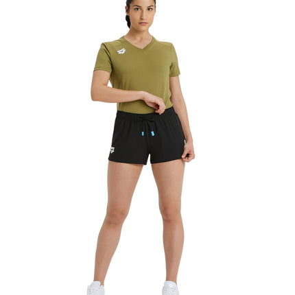 Arena Women's Team Short Solid Swim Trunks, Black, X-Large