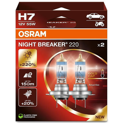 OSRAM Night Breaker 220, H7, +220% more brightness