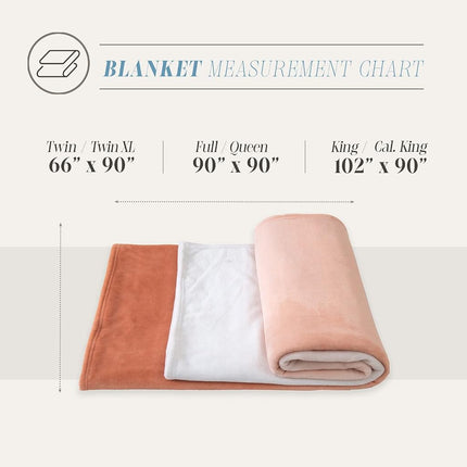 Elegant Comfort Luxury Velvety Feel Blanket, All-Season Lightweight Blanket, Ultra Plush, Soft, Cozy-Fuzzy Flannel Fleece for Couch, Sofa, Bed, Travel, Ombre Design, Twin/Twin XL, Dusty Rose