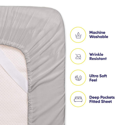 Twin Size Bed Sheets - 4 Piece 1500 Supreme Collection Fine Brushed Microfiber Deep Pocket Twin Sheet Set Bedding - 1 EXTRA PILLOW CASES, GREAT VALUE, Twin, Silver