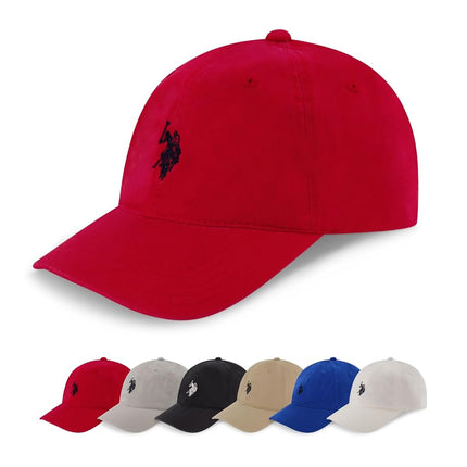 U.S. Polo Assn. Men's U.s Polo Assn. Cotton Adjustable Curved Brim With Embroidered Small Pony Logo Baseball Cap, Red, One Size UK