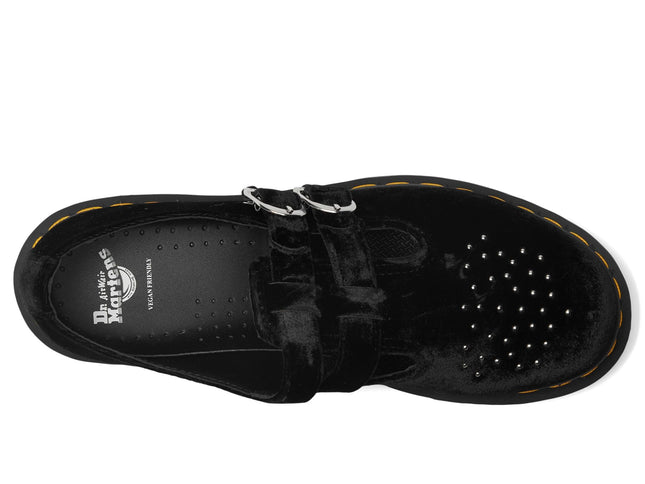 Dr. Martens Women's Vegan 8065 Mary Jane Flat, Black Velvet, 4 UK
