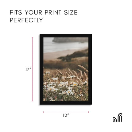 Americanflat 12x17 Picture Frame with Polished Plexiglass - Epic Collection - Gallery Wall Frames with Engineered Wood - Photo Frame for Wall Display - Black