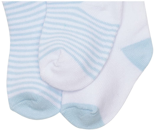 Hudson Baby Baby Girls' Cotton Rich Newborn and Terry Socks, Light Blue Gray, 12-24 Months