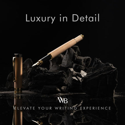 Wordsworth & Black Bamboo Wood Fountain Pen Set for Writing, Extra Fine Nib