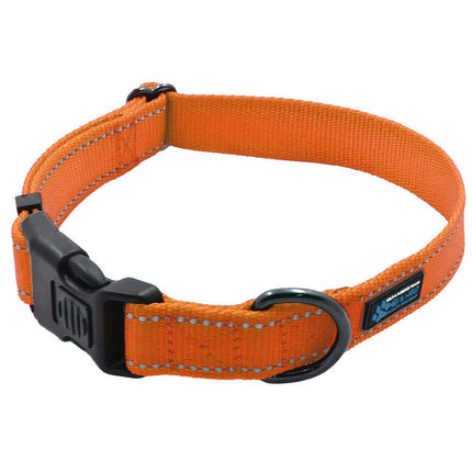 Max and Neo Collier Réfléchissant en Nylon avec Boucle NEO pour Chien - Pour chaque collier vendu, nous en faisons don à un refuge pour chiens (Grand, Orange)