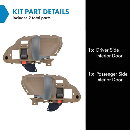 Door Handles Inside Interior Tan Left & Right Pair Set for Chevy GMC Tahoe Yukon