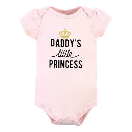 Hudson Baby Unisex Baby Bodysuits de algodón, paquete de 5 unidades de Daddys Little Princess, 18-24 meses, paquete de 5 unidades de Daddys Little Princess, 18-24 meses