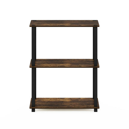 Furinno TURN-S-TUBE 3-Tier Tool-Free Corner Shelf, Amber Pine