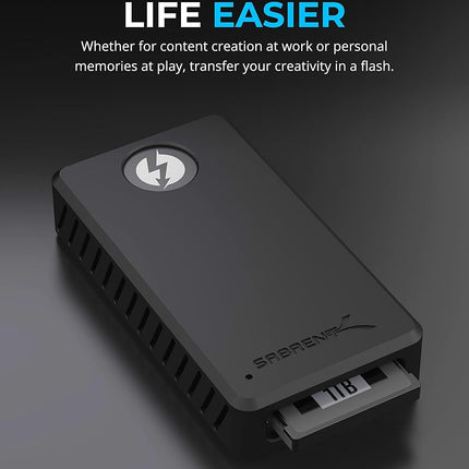 SABRENT Card Reader Thunderbolt 3 CF Express Type B Card Reader, Super Fast 40Gbps CFexpress Reader, USB Type C 3.2 Memory Card Adapter, Aluminum with Rugged Case (CR-T3CF)