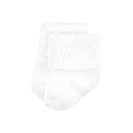 Luvable Friends Unisex Baby Newborn and Baby Terry Socks, White 12-pack, 0-6 Months