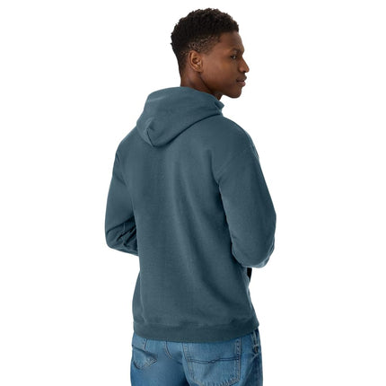 Hanes Men's Ecosmart Hoodie, Midweight Fleece Sweatshirt, Pullover Hooded Sweatshirt for Men, Metallic Teal, L