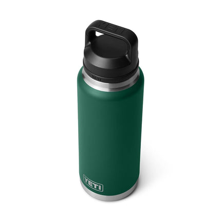 YETI Rambler 36 oz Bottle, Vacuum Insulated, Leakproof, Stainless Steel with Chug Cap, Black Forest Green