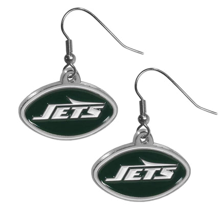 Siskiyou Sports NFL New York Jets Chrome Dangle Earrings