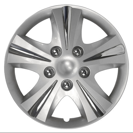 Custom Accessories 96411 GT-5 Silver 15" Wheel Cover, Pack of 4