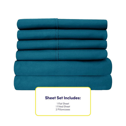 Twin XL Size Bed Sheets - 4 Piece 1500 Supreme Collection Fine Brushed Microfiber Deep Pocket Twin X-Large Sheet Set Bedding - 1 EXTRA PILLOW CASES, GREAT VALUE, Twin XL, Teal