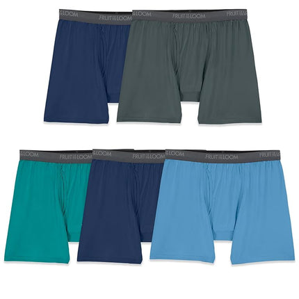 Fruit of the Loom Men's Micro-stretch Boxer Briefs, Boxer Brief - 5 Pack Assorted Colors, S UK