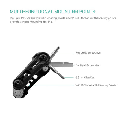Tilta Multi-Functional Mini Tool Kit | Features Allen Keys and Screw Drivers | Compact & Lightweight | Compatible with Most Cages & Camera Systems (Black) TA-MMT-B