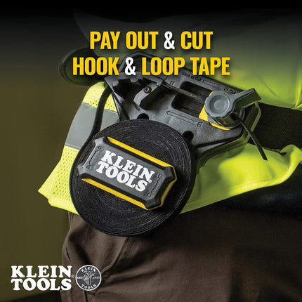 Klein Tools 80144 Kit de dispensador de cinta de velcro para gestión de cables, rollos de repuesto de bridas blancas y negras de 25 pies x 3/4 pulgadas, 3 piezas