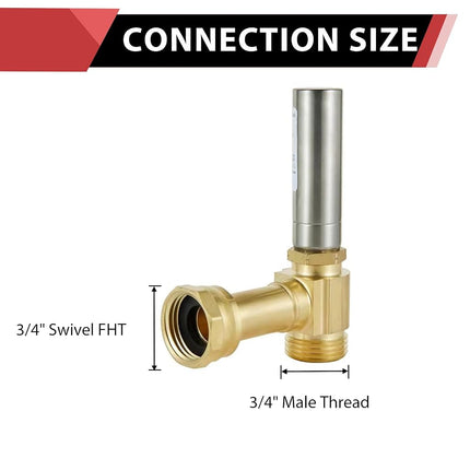 EFIELD MH-S-241 Angle Stainless Steel Water Hammer Arrestors, 3/4 Inch Swivel FHT x 3/4 Inch MHT (1)