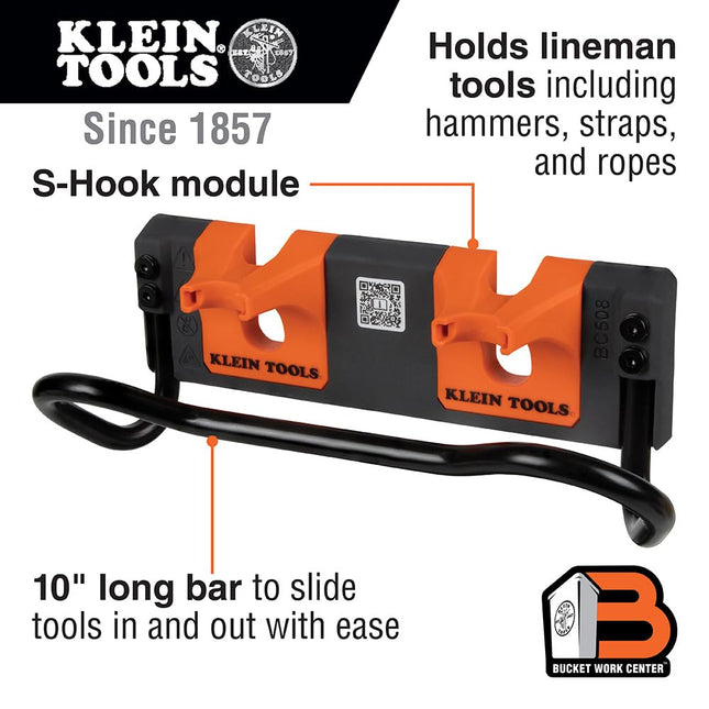 KLEIN TOOLS BC508S Utility Bar Storage Module, Optional S-Hooks Secure Module to Utility Aerial Buckets