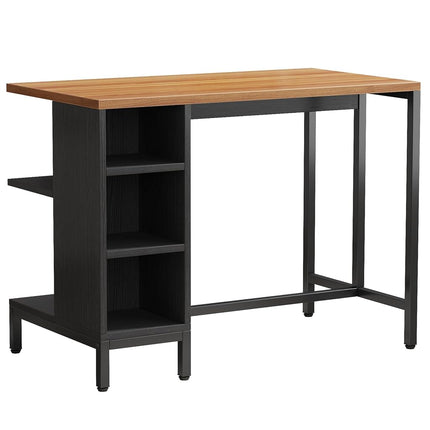 Tribesigns Kitchen Island, Kitchen Shelf Bar Table with 5 Open Storage Shelves and Large Worktop, Industrial Butcher Block Island (Stools Not Included)