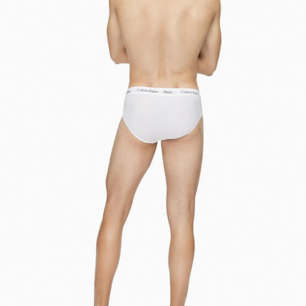 Calvin Klein Men's Underwear Cotton Stretch 3-Pack Hip Brief, White, L (Pack of 3)