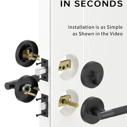 Asidrama Premium Black Zinc-Alloy Front Door Lock Set: Double Cylinder Deadbolt, Heavy Duty Security Handleset for Left/Right Exterior Doors, Universal Entry Locks (2 Pack)