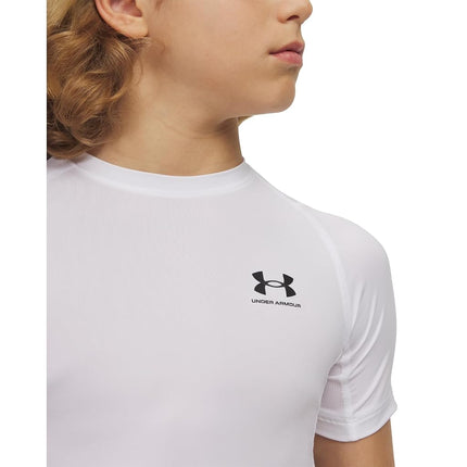 Under Armour Boys HeatGear Short Sleeve White M