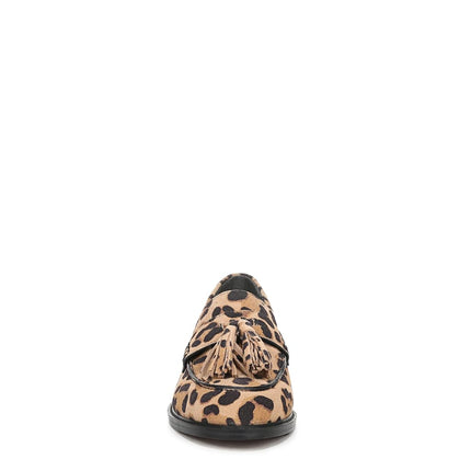 Franco Sarto Women's Carolyn Low Loafer, Tan Leopard Print Suede, 5