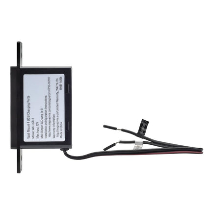 Magnadyne Wall Mount USB-A Charging Ports for RV & Vehicle Use, Includes Wall Plate (Black)