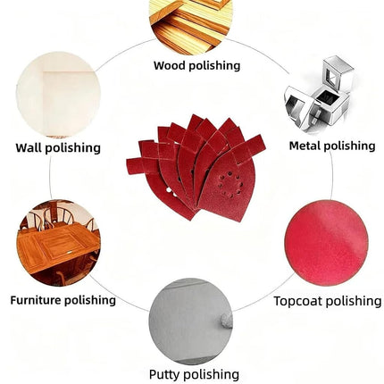 50pcs Large Mouse Detail Sander Sandpaper 8 Holes Hook and Loop Sander Pads for Black and Decker KA220G KA230 Mega Mouse Cyclon Sandstorm Craftsman Sanding Sheets Assortment 40 60 80 100 120 Grit