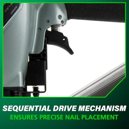 Metabo HPT Metal Connector Nailer | Pro Preferred Brand of Pneumatic Nailers | 36 Degree Short Magazine | Accepts 1-1/2-Inch to 2-1/2 Nails | Ideal for Fastening Metal Connectors to Wood | NR65AK2S