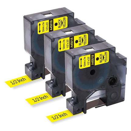 Compatible D1 Label Tape Black on Yellow Replace L