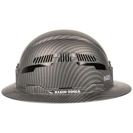 Klein Tools 60626 Hard Hat, Vented Full Brim Premium KARBN Design, Type 1 Class C Hard Hat, 4-Point Ratchet Suspension, Medium