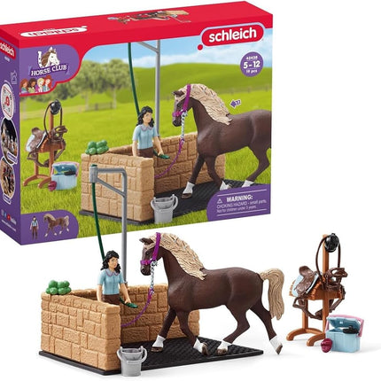 Schleich Horse Club - 19Pc Washing Area With Horse Club Emily & Lun | 42438