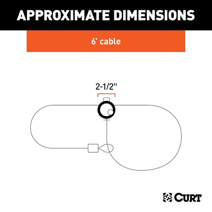 CURT 23666 6-Foot Bike Cable Lock BLACK VINYL