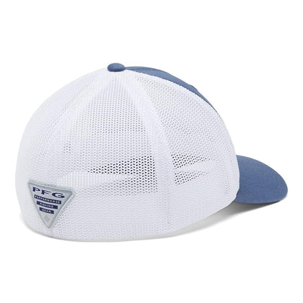 Columbia Men's PFG Fish Flag Mesh Ball Cap-High, Night Tide/White, Large-X-Large