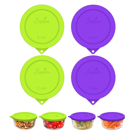 Sophico 2 Cup Round Silicone Storage Cover Lids Re