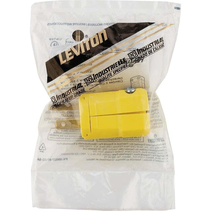 Leviton 5256-VY 15 Amp, 125 Volt, Industrial Grade, Plug, Straight Blade, Grounding, Python (Yellow)