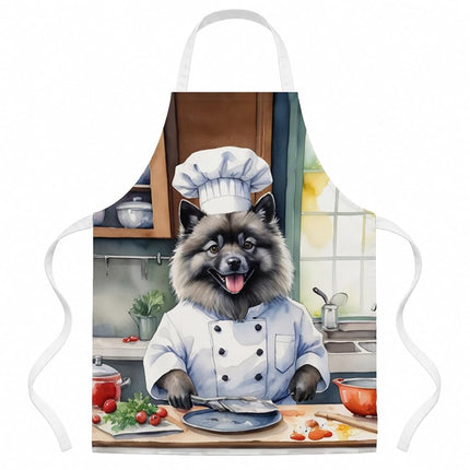 Caroline's Treasures Keeshond The Chef Apron Cooking Kitchen Server Baking Crafts Gardening for Adult Women Men, Unisex, Large, Multicolor