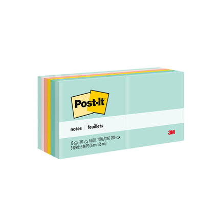 Post-it Notes, 3 in x 3 in, 12 Sticky Note Pads, 1