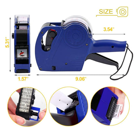 ASIBT MX5500 EOS Blue 8 Digits Pricing Gun Kit with 7,000 Labels & Spare Ink