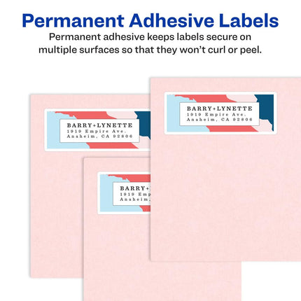 Avery Printable Shipping Labels with Sure Feed, 3-1/3" x 4", White, 1,500 Blank Mailing Labels (95940)
